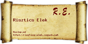 Risztics Elek névjegykártya