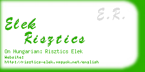 elek risztics business card